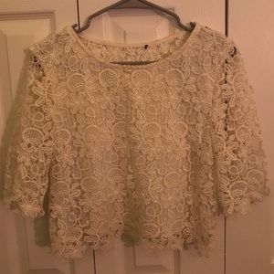 White lace crop top